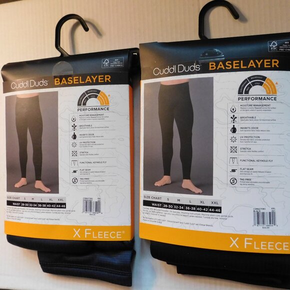 Cuddl Duds Heavyweight X Fleece Performance Base Layer Pants Men's XXL Two Pairs - Picture 2 of 7